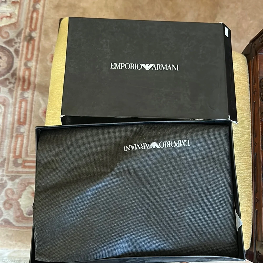 Emporio Armani Black Suede Wedge Booties with Ruffle and Back Zip EUR 40 US 9.5